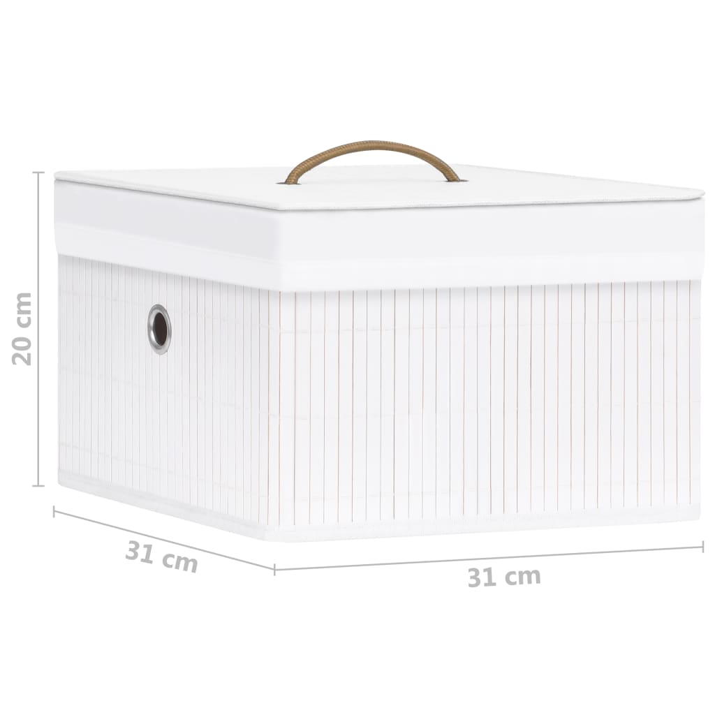Bambus Aufbewahrungsboxen 4 Stk. Weiß