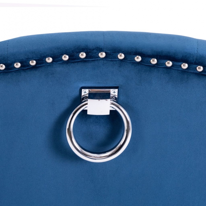 Esszimmerstuhl Blau Samt