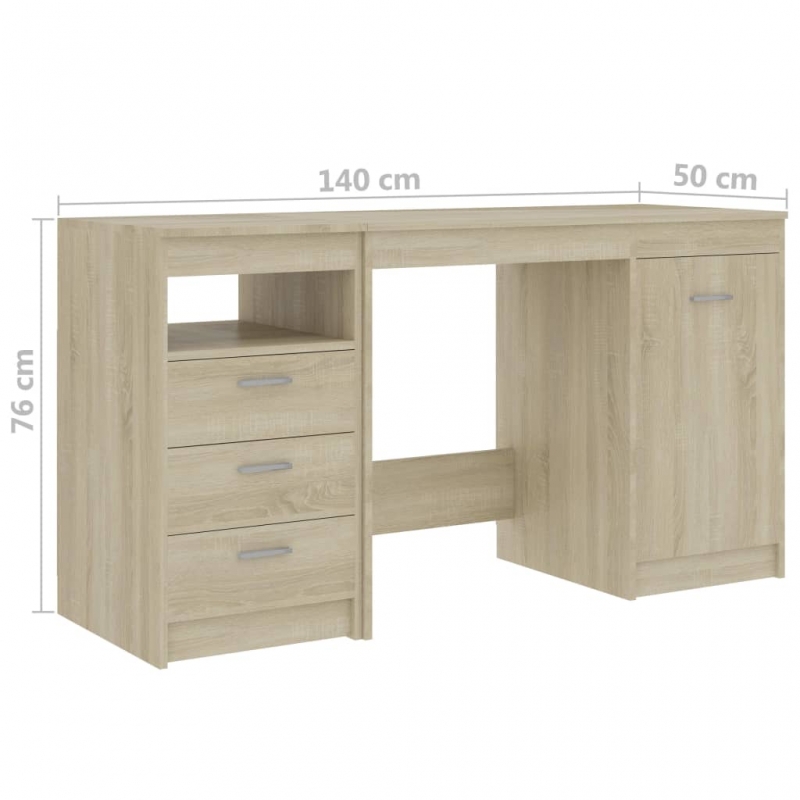 Schreibtisch Sonoma-Eiche 140x50x76 cm Holzwerkstoff