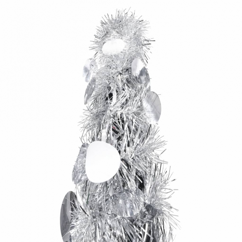 Künstlicher Pop-Up-Weihnachtsbaum Silber 120 cm PET