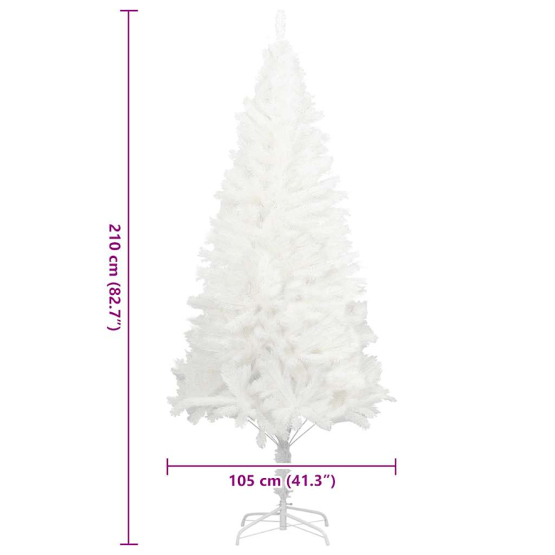 Künstlicher Weihnachtsbaum Naturgetreue Nadeln Weiß 210 cm