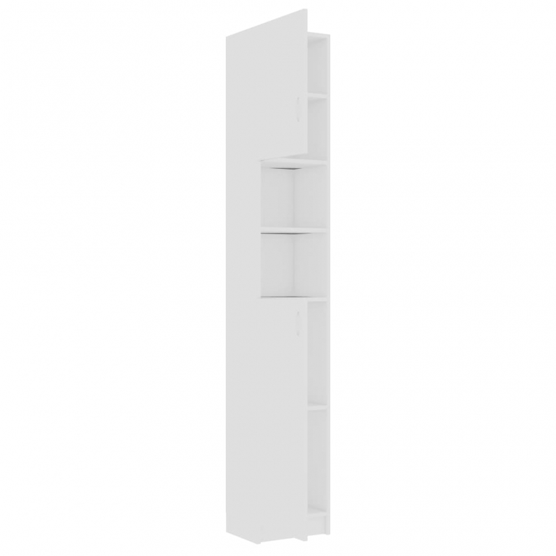 Badezimmerschrank Weiß 32×25,5×190 cm Holzwerkstoff