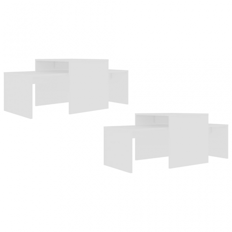 Couchtisch-Set Weiß 100x48x40 cm Holzwerkstoff