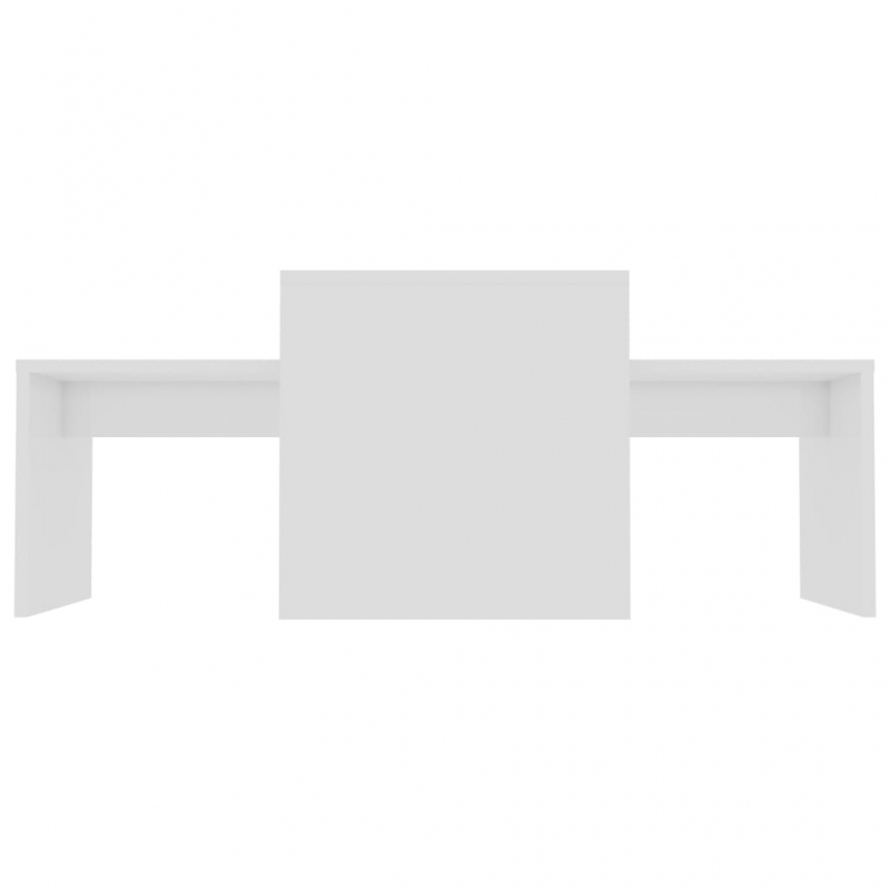 Couchtisch-Set Hochglanz-Weiß 100x48x40 cm Holzwerkstoff