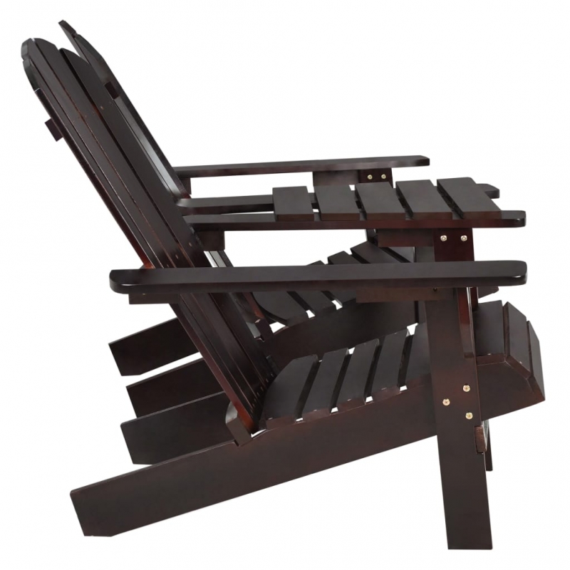 Adirondack-Gartenstühle mit Tisch Massivholz Tanne Braun