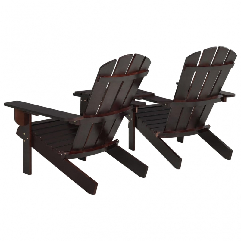 Adirondack-Gartenstühle mit Tisch Massivholz Tanne Braun