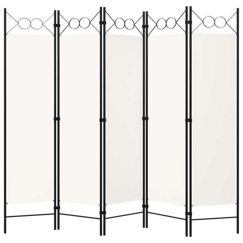 5-tlg. Raumteiler Weiß 200x180 cm