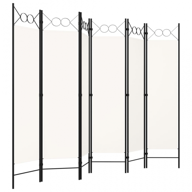 6-tlg. Raumteiler Weiß 240x180 cm