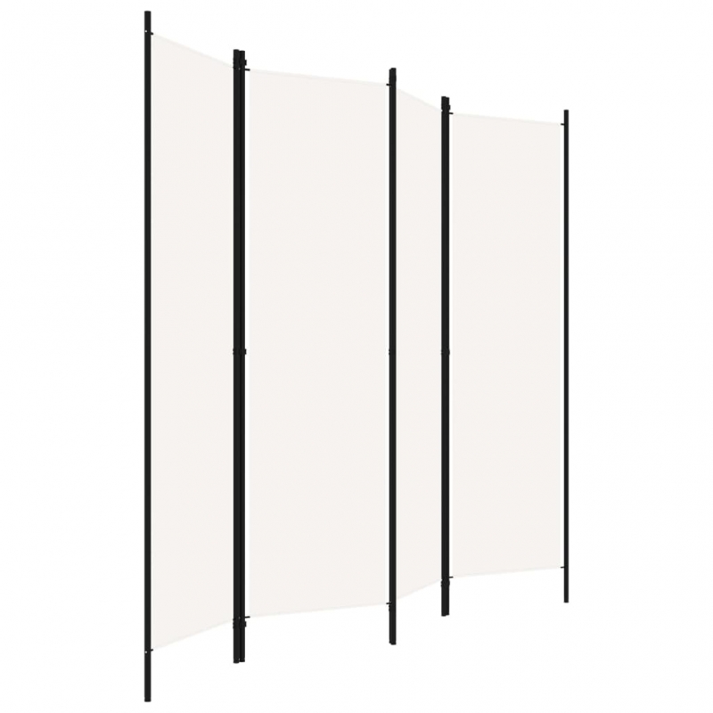 4-tlg. Raumteiler Weiß 200x180 cm
