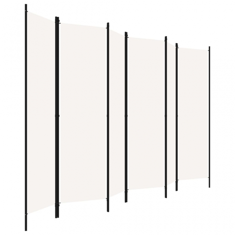 6-tlg. Raumteiler Weiß 300x180 cm