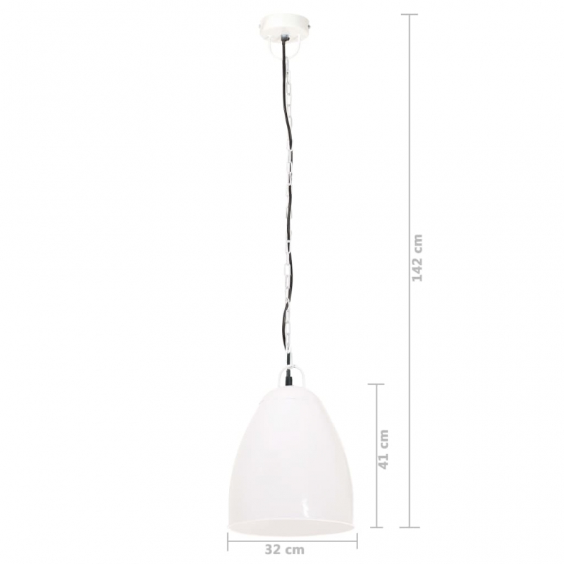 Hängelampe Industriestil 25 W Weiß Rund 32 cm E27