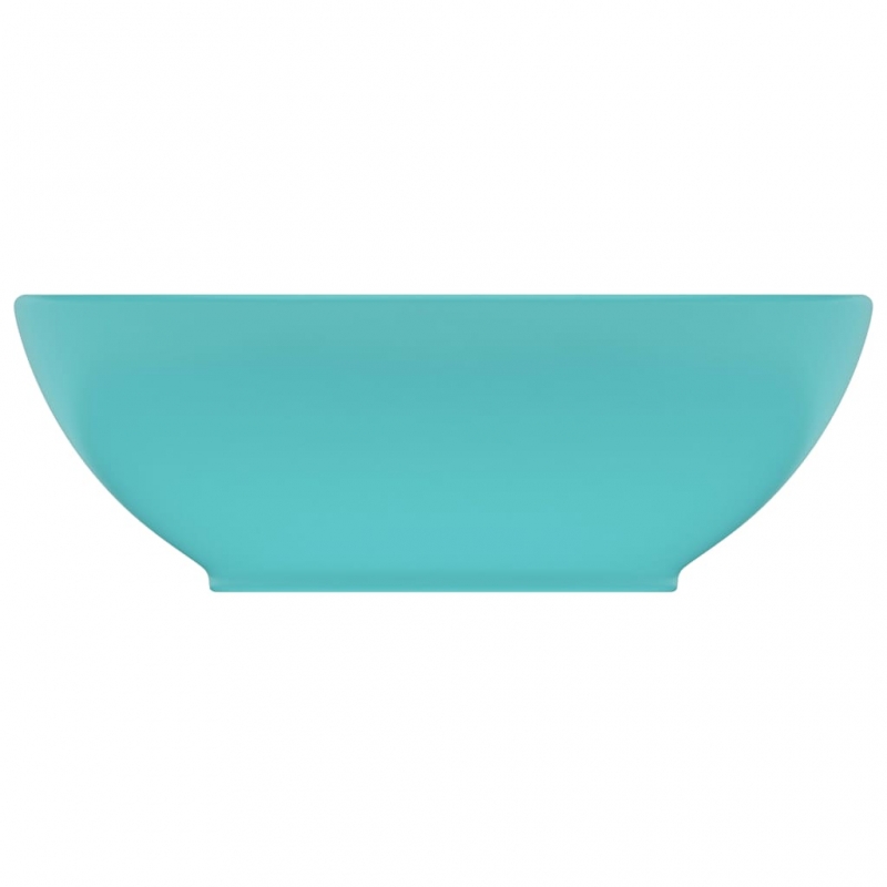 Luxuriöses Ovales Waschbecken Matt Hellgrün 40x33 cm Keramik