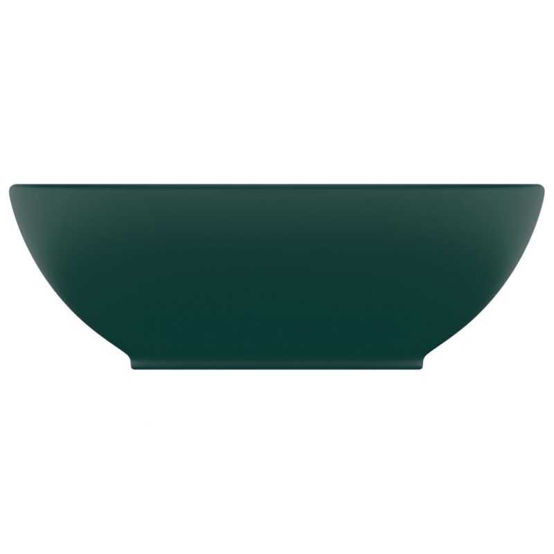 Luxuriöses Ovales Waschbecken Matt Dunkelgrün 40x33 cm Keramik