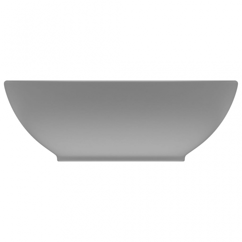 Luxuriöses Ovales Waschbecken Matt Hellgrau 40x33 cm Keramik