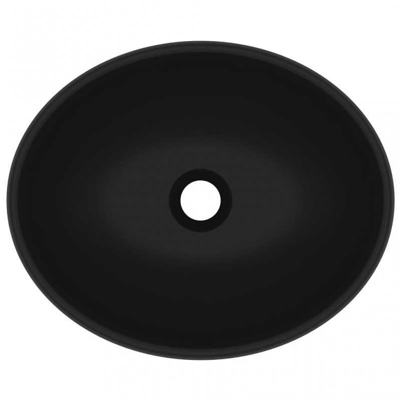 Luxuriöses Ovales Waschbecken Matt Schwarz 40x33 cm Keramik