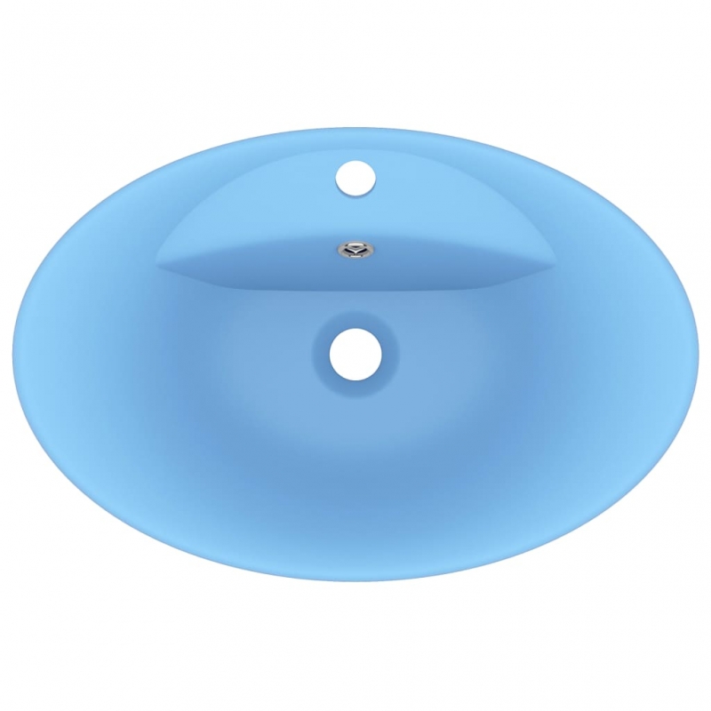 Luxus-Waschbecken Überlauf Matt Hellblau 58,5x39cm Keramik
