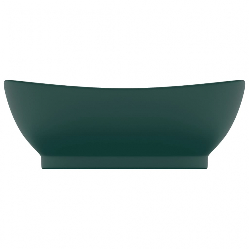 Luxus-Waschbecken Überlauf Matt Dunkelgrün 58,5x39cm Keramik