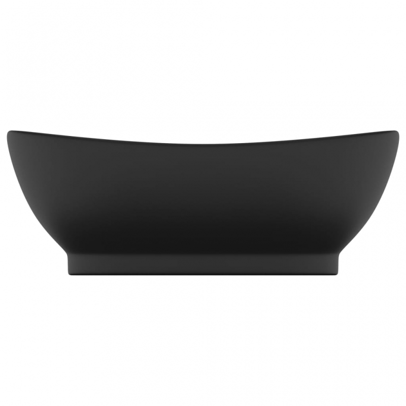 Luxus-Waschbecken Überlauf Matt Schwarz 58,5x39cm Keramik