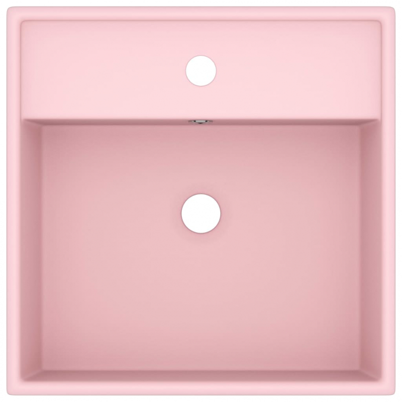 Luxus-Waschbecken Überlauf Quadratisch Matt Rosa 41x41 cm