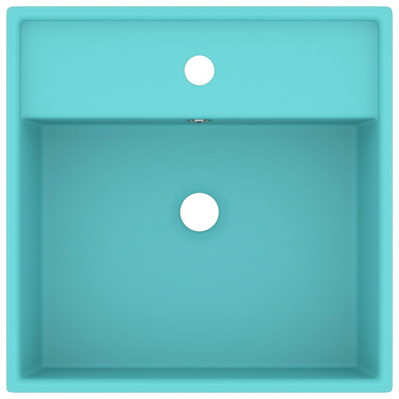 Luxus-Waschbecken Überlauf Quadratisch Matt Hellgrün 41x41 cm