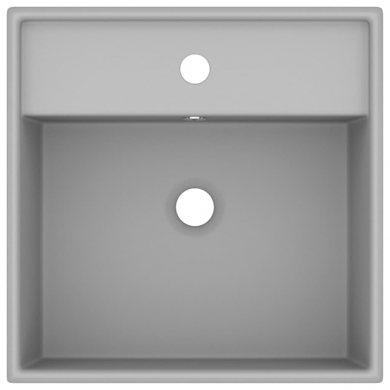 Luxus-Waschbecken Überlauf Quadratisch Matt Hellgrau 41x41 cm