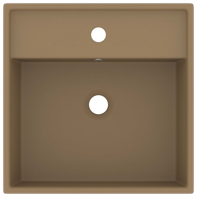 Luxus-Waschbecken Überlauf Quadratisch Matt Creme 41x41 cm