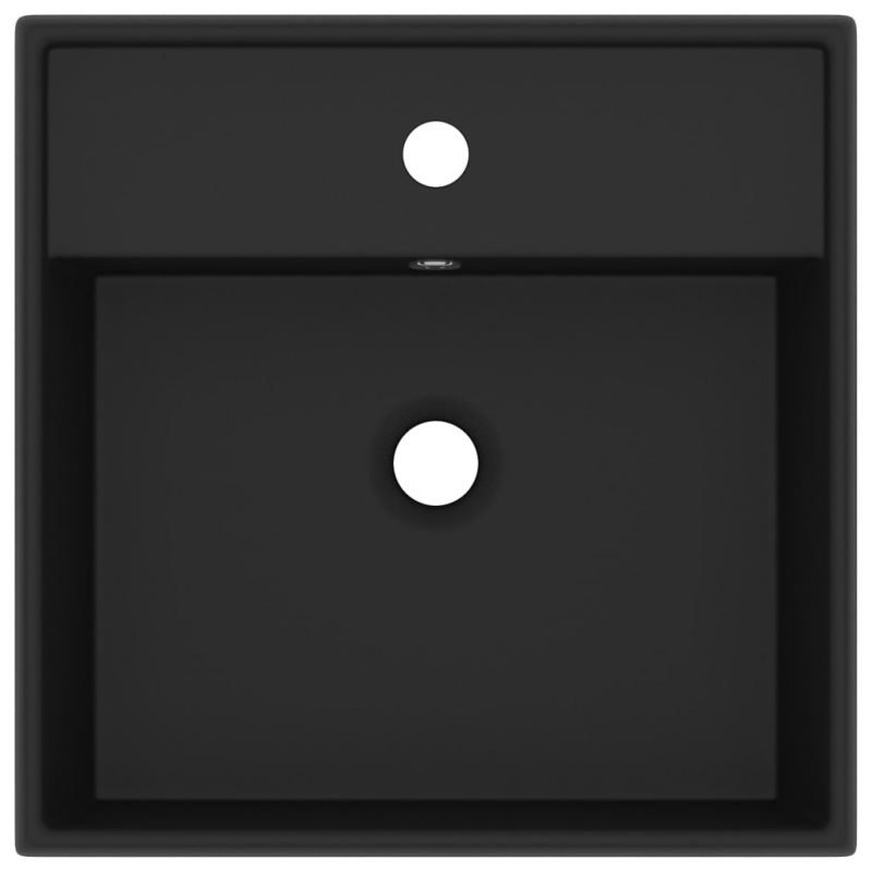 Luxus-Waschbecken Überlauf Quadratisch Matt Schwarz 41x41 cm