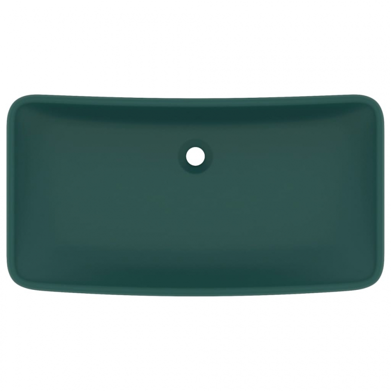 Luxus-Waschbecken Rechteckig Matt Dunkelgrün 71x38 cm Keramik