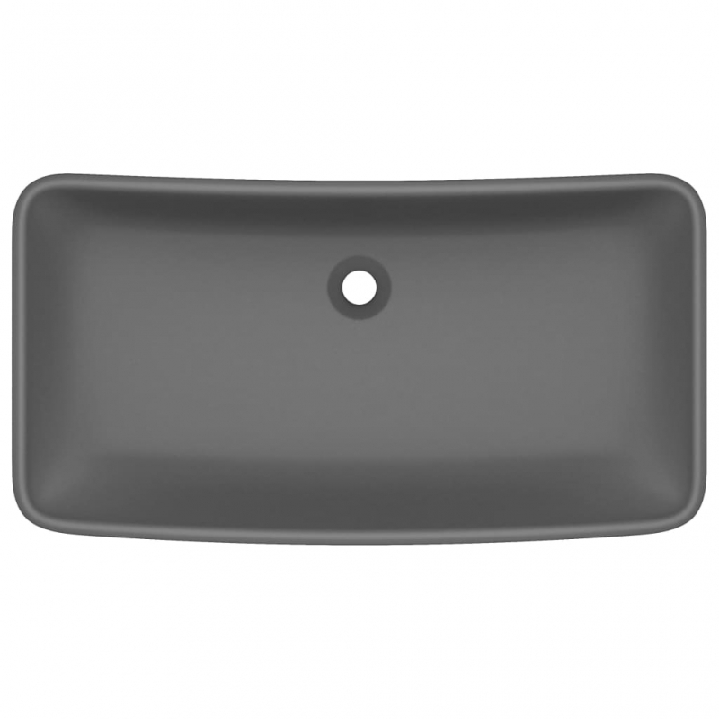 Luxus-Waschbecken Rechteckig Matt Dunkelgrau 71x38 cm Keramik