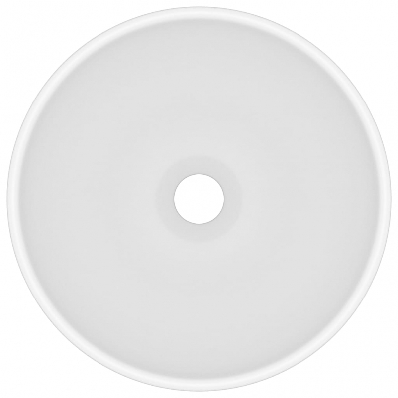 Luxus-Waschbecken Rund Matt Weiß 32,5x14 cm Keramik
