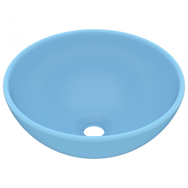 Luxus-Waschbecken Rund Matt Hellblau 32,5x14 cm Keramik