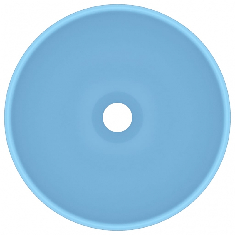 Luxus-Waschbecken Rund Matt Hellblau 32,5x14 cm Keramik