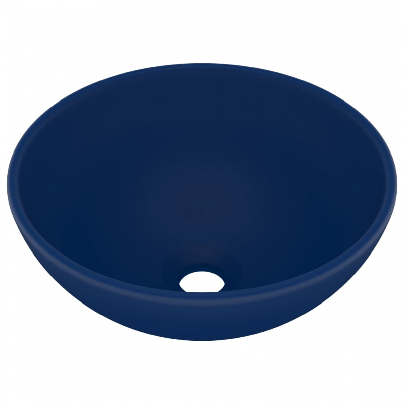 Luxus-Waschbecken Rund Matt Dunkelblau 32,5x14 cm Keramik