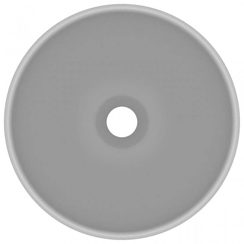 Luxus-Waschbecken Rund Matt Hellgrau 32,5x14 cm Keramik