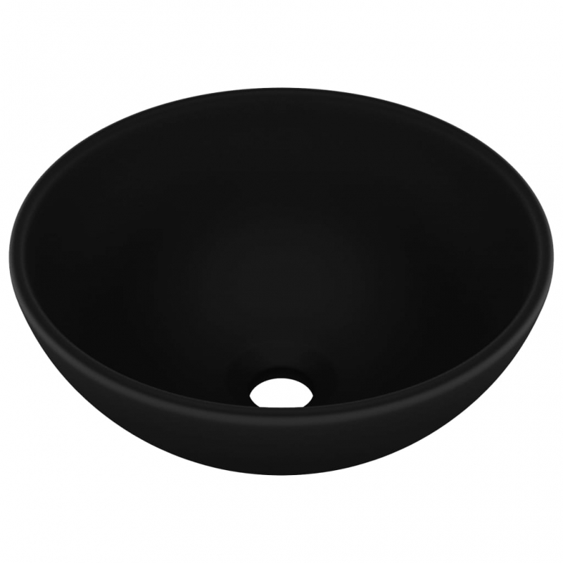 Luxus-Waschbecken Rund Matt Schwarz 32,5x14 cm Keramik