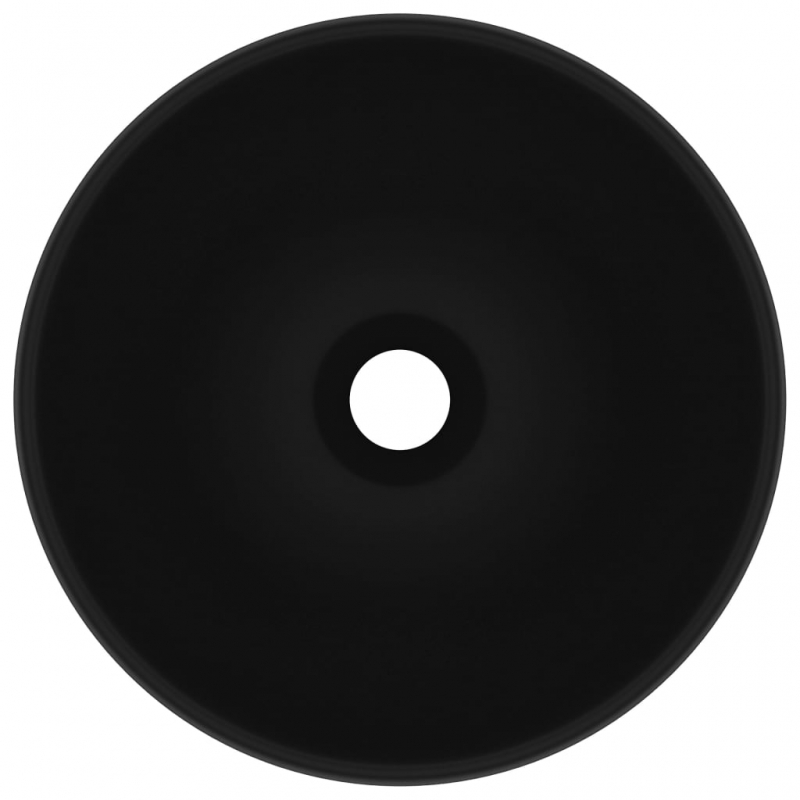 Luxus-Waschbecken Rund Matt Schwarz 32,5x14 cm Keramik
