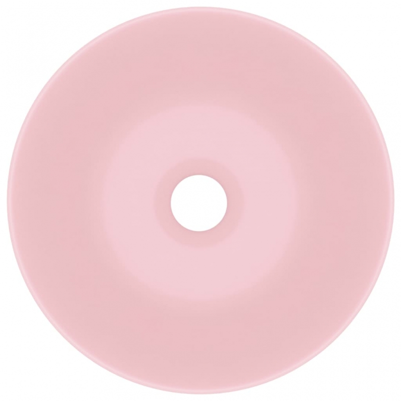 Waschbecken Keramik Mattrosa Rund
