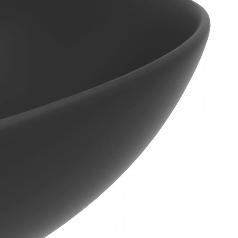 Waschbecken Keramik Dunkelgrau Rund