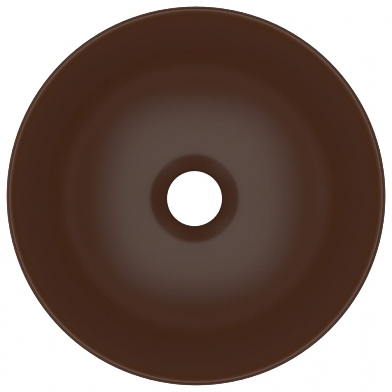 Waschbecken Keramik Dunkelbraun Rund