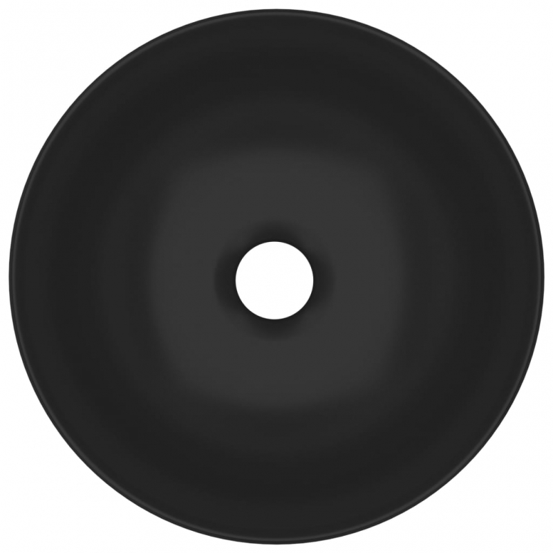 Waschbecken Keramik Matt-Schwarz Rund