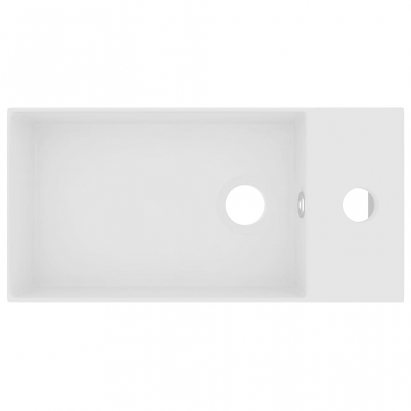Badezimmer-Waschbecken mit Überlauf Keramik Matt Weiß