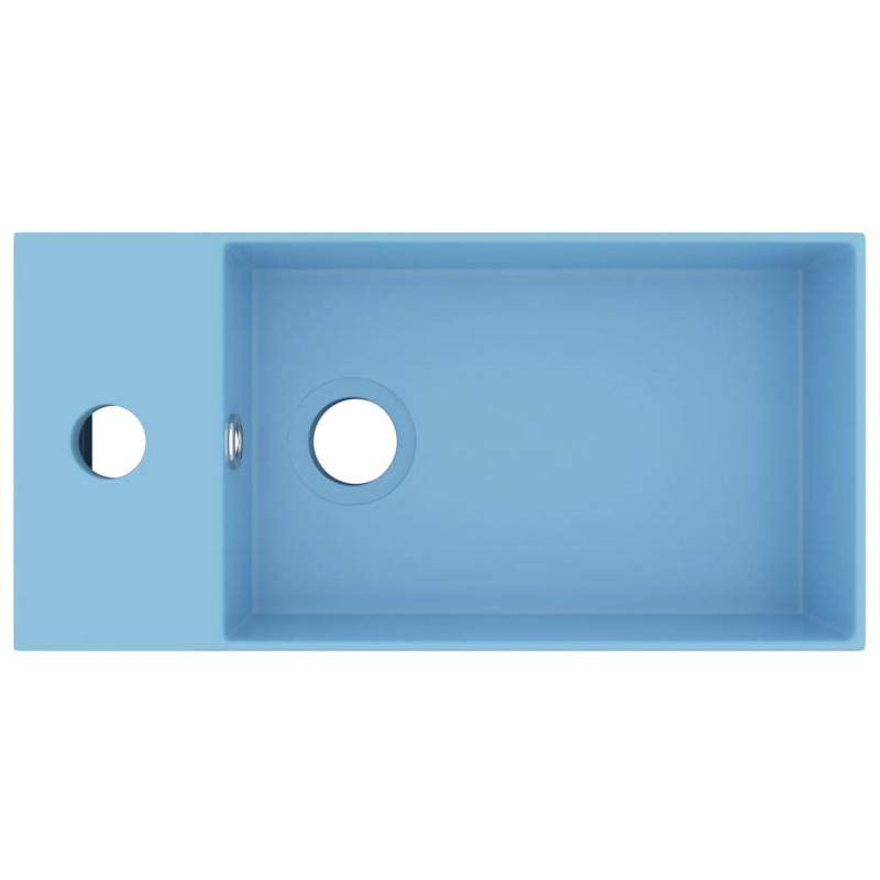Badezimmer-Waschbecken mit Überlauf Keramik Hellblau
