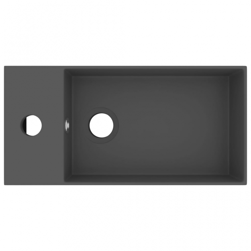 Badezimmer-Waschbecken mit Überlauf Keramik Dunkelgrau
