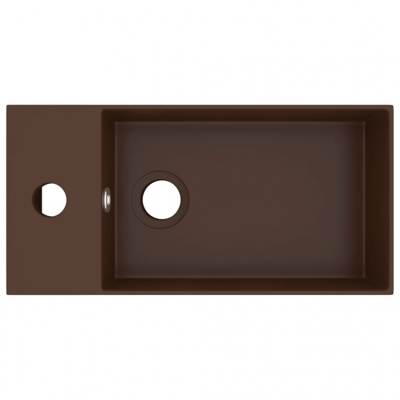 Badezimmer-Waschbecken mit Überlauf Keramik Dunkelbraun