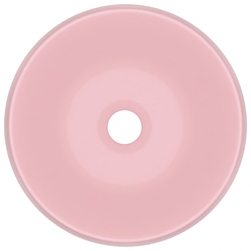 Luxuriöses Waschbecken Rund Matt Rosa 40x15 cm Keramik