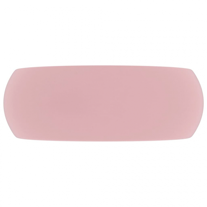 Luxuriöses Waschbecken Rund Matt Rosa 40x15 cm Keramik