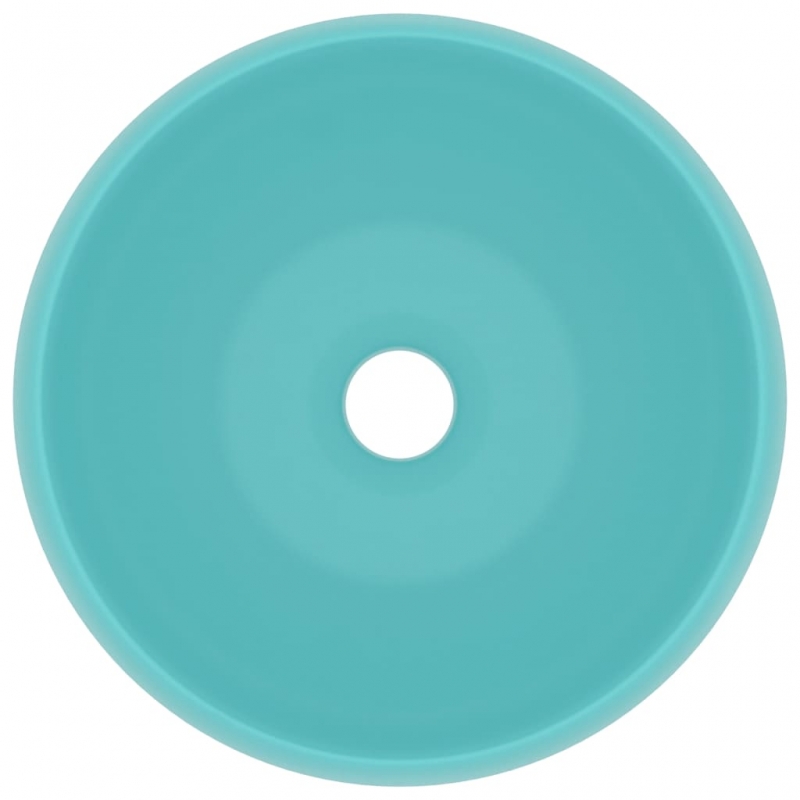 Luxuriöses Waschbecken Rund Matt Hellgrün 40x15 cm Keramik