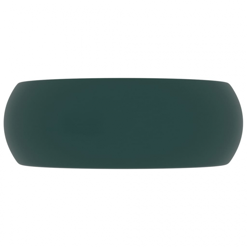 Luxuriöses Waschbecken Rund Matt Dunkelgrün 40x15 cm Keramik