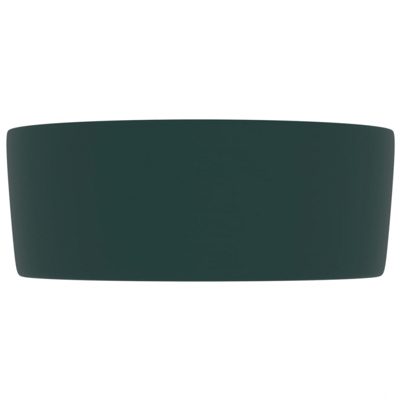 Luxuriöses Waschbecken Rund Matt Dunkelgrün 40x15 cm Keramik