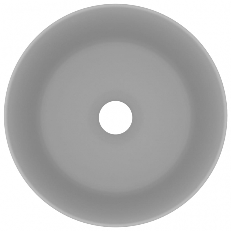 Luxuriöses Waschbecken Rund Matt Hellgrau 40x15 cm Keramik